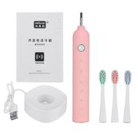 Wholesale Adults Ultrasonic Electric Toothbrush Gears Dental Oral Care Waterproof Tooth Cleaner W Brush Heads Blue