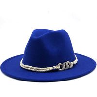 Wholesale Wide Brim Hats Women Men Wool Felt Jazz Fedora Panama Style Cowboy Trilby Party Formal Dress Hat Large Size Yellow White CM a3
