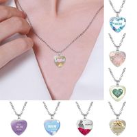Wholesale Engraved With Love Message Heart Shape Mom Necklace Jewelry Mother s Fashion Gift Day Hot Pendant