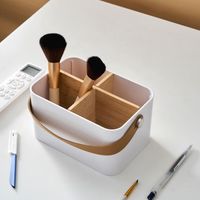 Wholesale Hooks Rails Home Large Capacity Cosmetic Storage Box Study Desktop Space Portable Handle Saving Container Basket