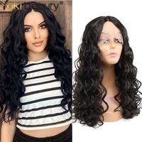 Wholesale Synthetic Wigs Wig T Part Lace Front For Black Women Inch Water Wave Long Curly Heat Resistat AKI BEAUTY