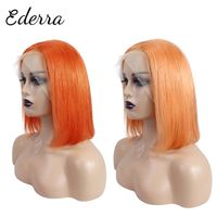 Wholesale Lace Wigs X4 Human Hair Short Bob Brazilian Wig Orange Red Frontal For Black Women Straight
