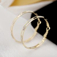 Wholesale New Japanese and Korean Metal Ear Ring Micro Inlaid Zircon Online Influencer Earrings New Trendy Womens Affordable Luxury Fashion Earri