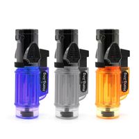 Wholesale wholedale Refillable Butane Gas torch Windproof Triple Torch lighter Blue Flame Cigar Cigarette Lighters smoking water bong lighter dhl free