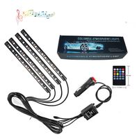 Wholesale TOP In Car Inside Atmosphere Lamp Led Strips Interior Decoration Lighting Rgb color Wireless Remote Control Chip v Charge Charming
