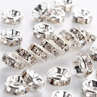 Wholesale 500pcs Brass Crystal Rhinestone Spacer Beads mm Grade A Rondelle Jewelry Makings Findings Silver Color