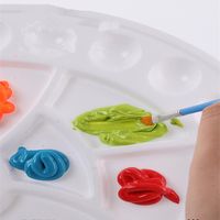 Wholesale Makeup Brushes Wells Palette Artist Children Students Art Craft Color Mixing Tray Portable Painting White In