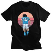 Wholesale 14 Color Eu Size Summer Clothes t Shirt Diego Maradona Hand of God Argentina Footballer Napoli Top T shirt Cotton Tees Tops