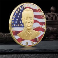 Wholesale U S Presidential Election crafts Commemorative Gold Coins Portrait Embossed Color Printing Foreign Trade Metal Crafts Collection