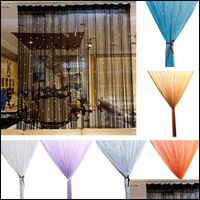 Wholesale Curtain Window Treatments Home Textiles Garden Beaded String Door Room Panel Glitter Crystal Ball Tassel Line Living Divider Drop Delivery