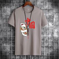 Wholesale Summer Style Pure Men s T Shirts Cotton National Tide Short sleeved Tees Shirts Loose Round Neck Half sleeve Trend Cartoon Tops
