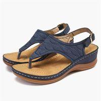 Wholesale Sandals Summer Women Strap Women s Flats Open Toe Solid Casual Shoes Rome Wedges Thong Sexy Ladies