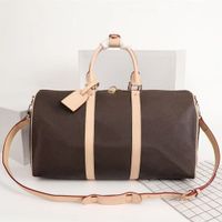 Wholesale luxurys designers bags High capacity Duffel bag Women Travel Tote Men Boston Handbags Coated Canvas Soft Sided Leather Suitcase Luggage