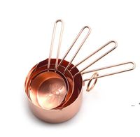 Wholesale Measuring Tools Copper Stainless Steel Measurings Cups Pieces Set Kitchen Tool Making Cakes and Baking Gauges LLB9665