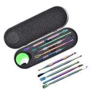 Wholesale Rainbow Color Wax Dabber Tools Atomizer Tank bag Stainless Steel Dab Jar Smoking Tool for Dry Herb Titanium Nail Vape Pen Silicone Container