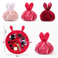 Wholesale Rabbit Designs Lazy Makeup Bags Organizer Drawstring Cosmetic Bag Flamingo Printed Travel Make Up Storage Pouch Toiletry Kit