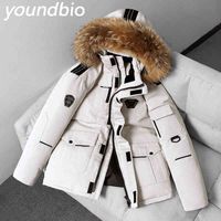 Wholesale Men s Thermal Down Jacket Thick Puffer Coat High Quality Overcoat Parka White Duck Removable Cap