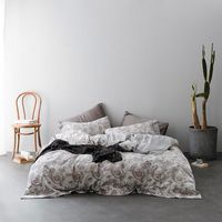 Wholesale Paisley Printed Gray Luxury Duvet Cover Bed Sheet Pillow Shams Bedding Set Bohemian Damask TC Cotton Weave Soft Sets