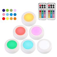 Wholesale LED Closet Light RGB Night Lights Wireless Under Cabinet Lighting Battery Powered with Remote Control Lamp crestech
