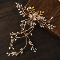 Wholesale Handmade Romantic Rose Gold Hair Band Pearl Ribbon Wedding Headbands Bridal Pageant Head Pieces For Women Tiaras Jewelry Clips Barrettes