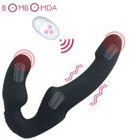 Wholesale NXY Vibrators Realistic Dildo Strapless Strap on Panty For Women Lesbian Double Head G Spot Stimulate Clitoris Sex Toy