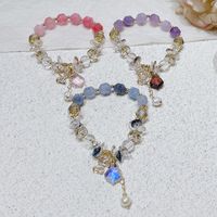 Wholesale Beaded Strands Faceted Diamond Crystal Bracelets For Women Sweet Candy Color Cute Lucky Cat Bracelet Aquamarine Amethyst Water Drop