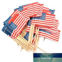 Wholesale 100 American Flag Toothpicks Party Cupcake Decoration Sandwich Mini Food Picks