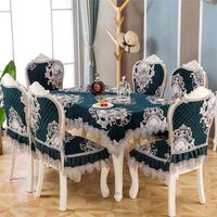 Wholesale Chair Cover Lace Embroidery European Chinese Dining Cushion For Living Room Decor Coffee Table Square Round Tablecloth