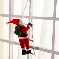 Wholesale Father Christmas Pendant Santa Claus Hanging Doll Ladder Rope Climbing New Year Xmas Tree Decoration Window Ornaments Toy Gifts Y1104