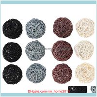 Wholesale Aents Décor Home Garden12 Pack Large Rattan Balls Decorative For Bowls Vase Filler Coffee Table Decor Wedding Party Decoration Objects