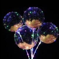 Wholesale Balloon Rose Bouquet Led Novelty Lighting Up Bobo Ball Set Wedding Glow Bubble Balloons with String Lights for Girl Women Valentine s Day Birthday Gift CRESTECH