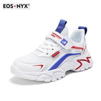 Wholesale Athletic Outdoor EOSNYX Children s Shoes Anti skid Lace up White Boys Sneakers Fashion Light Kids Sport Footwear Breathable Hard wearing