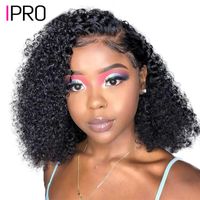 Wholesale Lace Wigs IPRO Curly Frontal Wig x6 x4 Full Brazilian Kinky Short Bob x4 Closure Human Hair