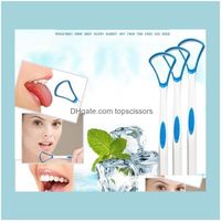 Wholesale Health Beautytongue Brush Scraper Remove Bad Breath Tongue Coating Cleaner Oral Dental Toothbrush Mouth Hygiene Tools Drop Delivery C