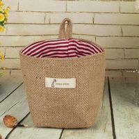 Wholesale NEWStorage Bags Wall Hang Behind The Door Organizer Linen Pocket Used For Cosmetics Stationery Wardrobe Flowerpot Decoration Basket RRA11778