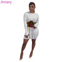 Wholesale Womens Long Sleeve Dress New Fashion Bandage Waist Slim Wrap Hip Skirt Sexy Autumn Wear a001