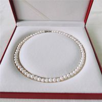 Wholesale Chains Freshwater Pearl Necklace mm Natural Thread Jewelry Near Round For Women Gift