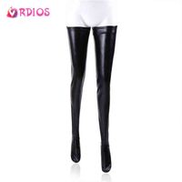 Wholesale NXY SM Sex Adult Toy Women Girls Long Over Knee Socks Patent Leather Anti skid Silicone Bondage Sexy Tube Thigh High Stockings Shop1220