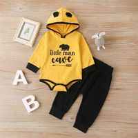 Wholesale Winter Children Sets Casual Transparent Long Sleeve Print Letter Hoodies Black Solid Trousers Girls Clothes M