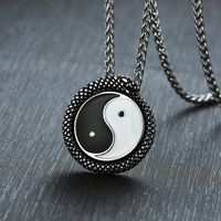 Wholesale Pendant Necklaces Chinese Tradition Tai Chi Necklace Stainless Steel Yin Yang Gossip Long Chain Balance Jewelry Ketting