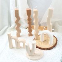 Wholesale Craft Tools Letter Shape Combination Novel Silicone Candle Mold Waves Cuboid Making Wax Plaster Artwork Cube Decor Fragrance Sculpture