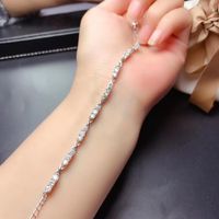 Wholesale est moissanite women bracelet with shiny gemstone real silver platinum plated GRA certificate girl birthday gift