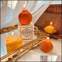 Wholesale Décor Gardensoy Wax Scented Candle Home Decoration Po Props Ugly Orange With Souvenir Cheese Candles Drop Delivery Ur4Oc