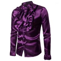 Wholesale Vintage Frill Ruffle Dress Shirt For Men Vicotorian Costume Top Gothic Punk Retro Tee Wedding Party Halloween Clothes Man Men s Shirts