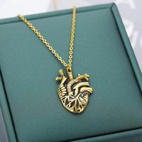 Wholesale Pendant Necklaces Minimalist Anatomical Gold Heart For Women Stainless Steel Black Organ Vintage Couple Jewelry