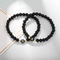 Wholesale 2021 mm Fashion Glass Beads Strands Bracelets Acrylic Letter Pendant Heart Charm Bracelet for Men Women Valentine s Day Gift