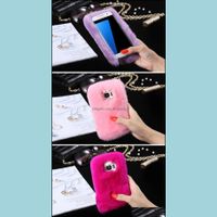 Wholesale Cell Phone Cases Aessories Phones S7Edge Bunny Fur Hair Funda Diamond Hole Er For Samsung Galaxy S7 Case Smooth Fundas Capa Drop Delivery