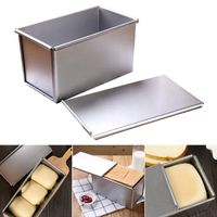 Wholesale Baking Pastry Tools Nonstick Rectangular Aluminum Plate Loaf Bread Cake Pan Tin With Cover Toast Molds DIY Small Moule Pain