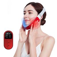 Wholesale Chin V Line Up Lift Belt Machine Red Blue LED Pon Therapy Facial Lifting Device Face Slimming Vibration Massager V Face Care Electric Massag