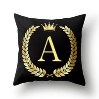 Wholesale 18x18 quot Pillowcase Black Gold Customized Letters Printing Decorative Outdoor Home Pillow Living Room Bedroom Sofa Pillow Cushion Cushion Cover